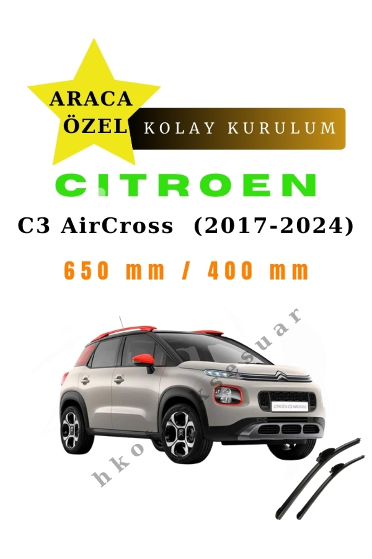 Citroen C3 AirCross (2017-2024) Modellenspezifische Scheibenwischer vorne (Paar)
