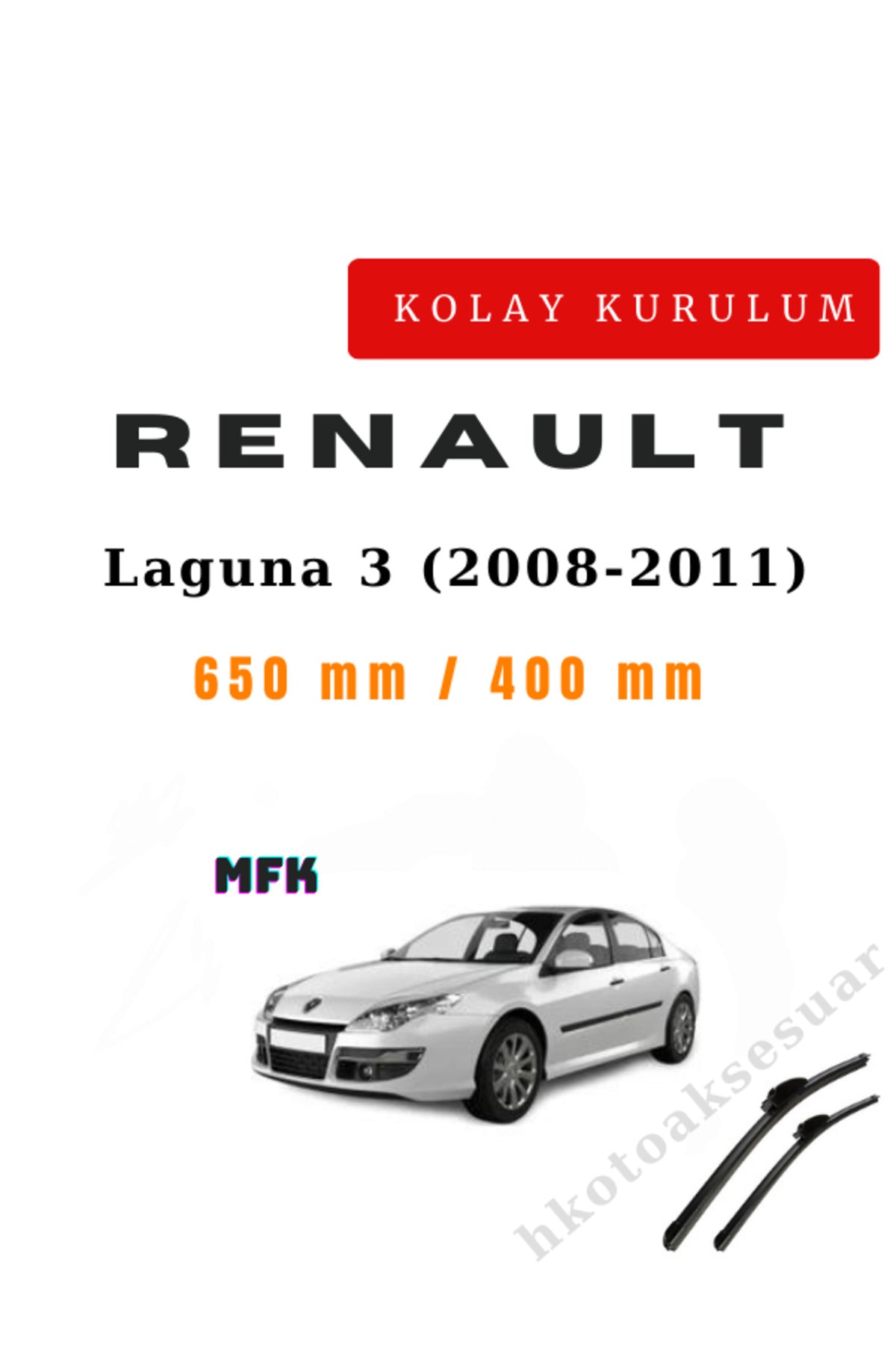 Renault Laguna 3 (2008-2011) Araca Özel Sİlecek Ön iki