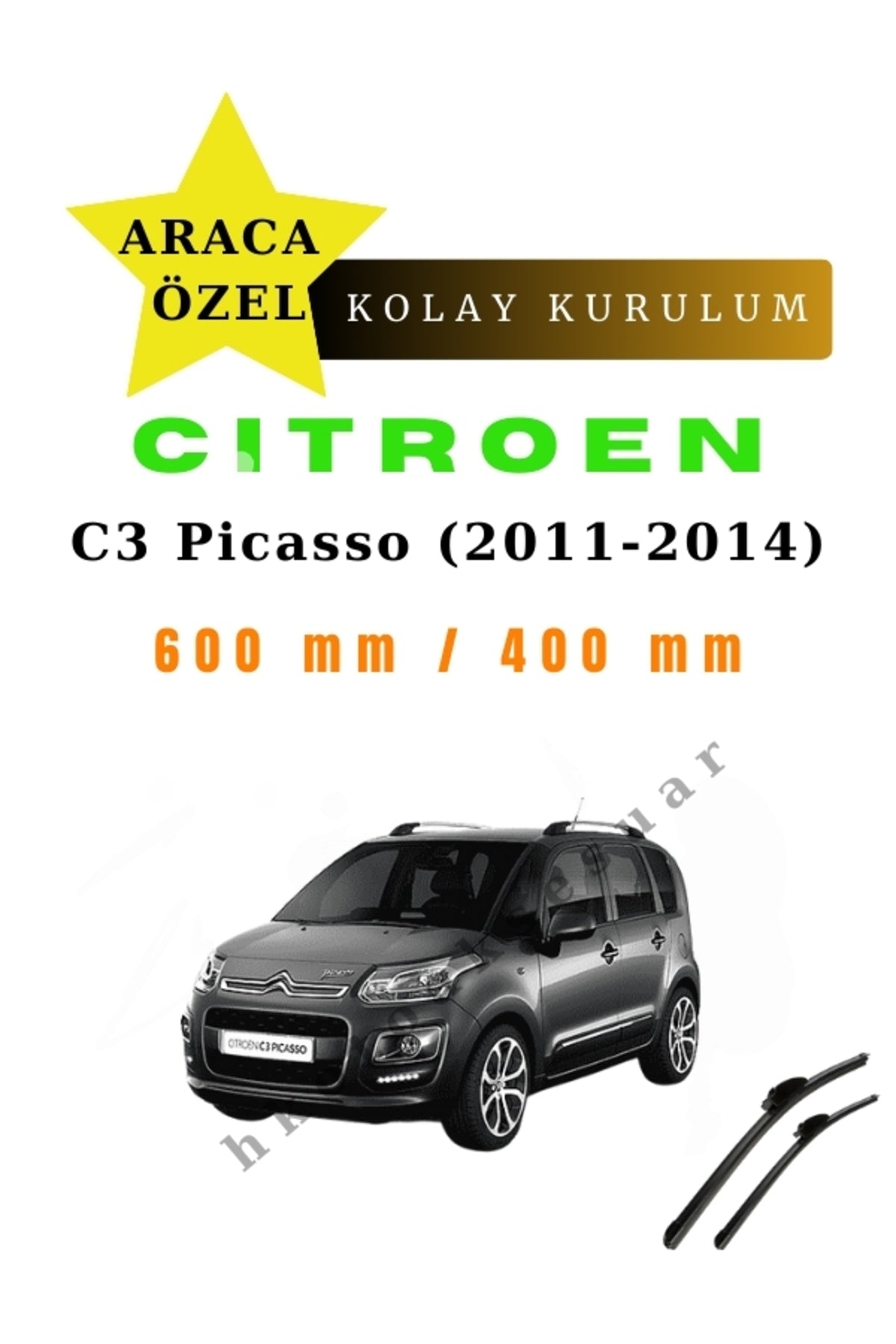 Citroen C3 Picasso (2011-2014) Vehicle-Specific Front Wiper Blades (Set of Two)