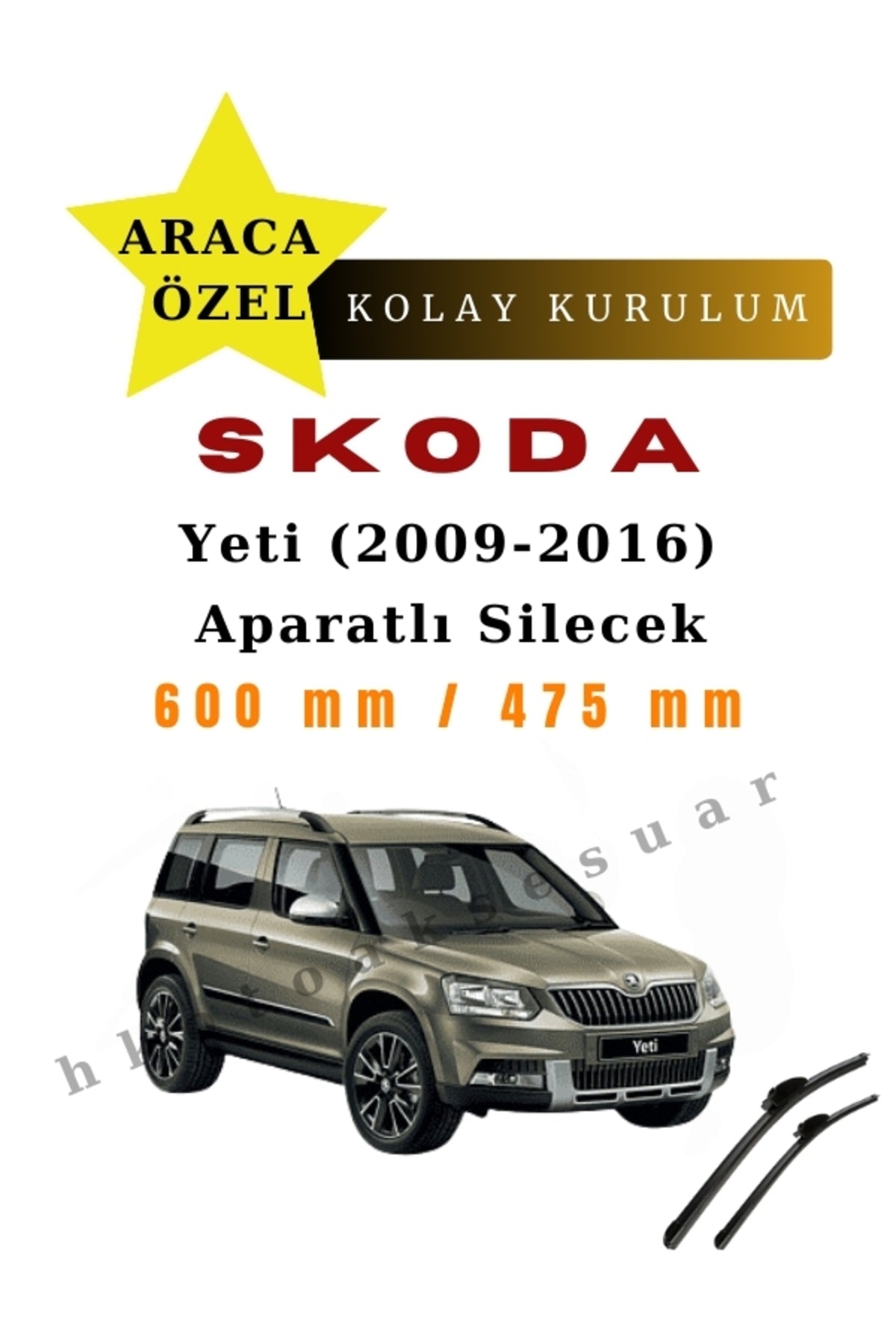 Skoda Yeti (2009-2016) Vehicle-Specific Wiper Blades, Front Pair