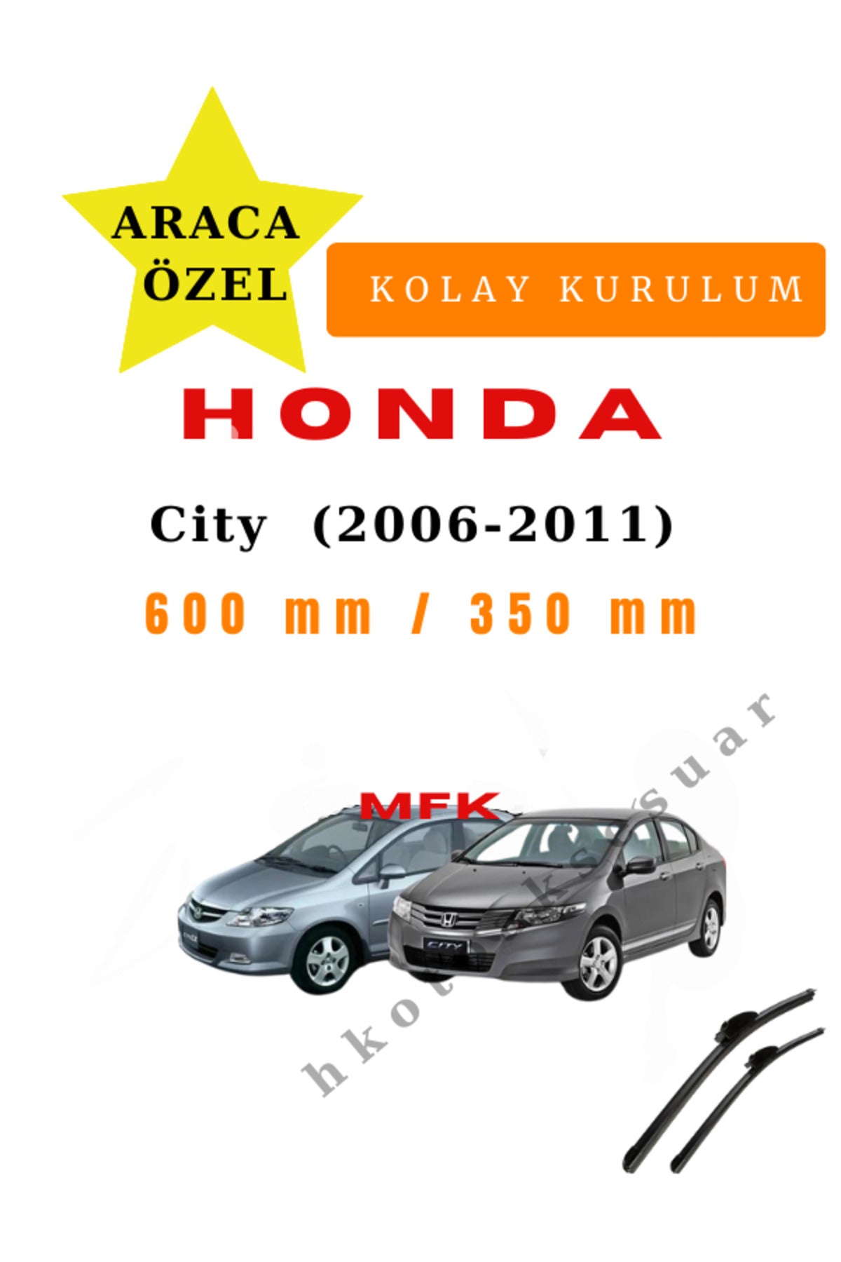 Honda City (2006-2011) Fahrzeugspezifische Scheibenwischer