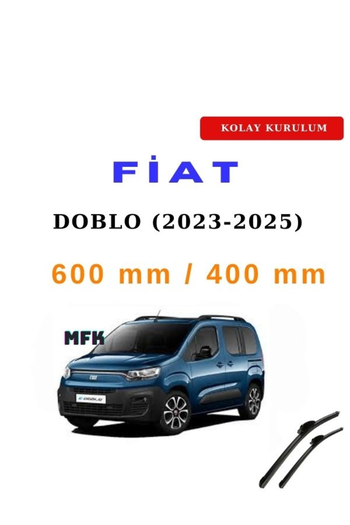 Fiat Doblo (2023-2025) Vehicle-Specific Front Wipers Pair