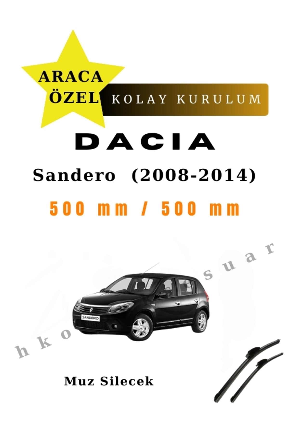 Dacia Sandero (2008-2014) Fahrzeugspezifischer Scheibenwischer vorne (2 Stück)
