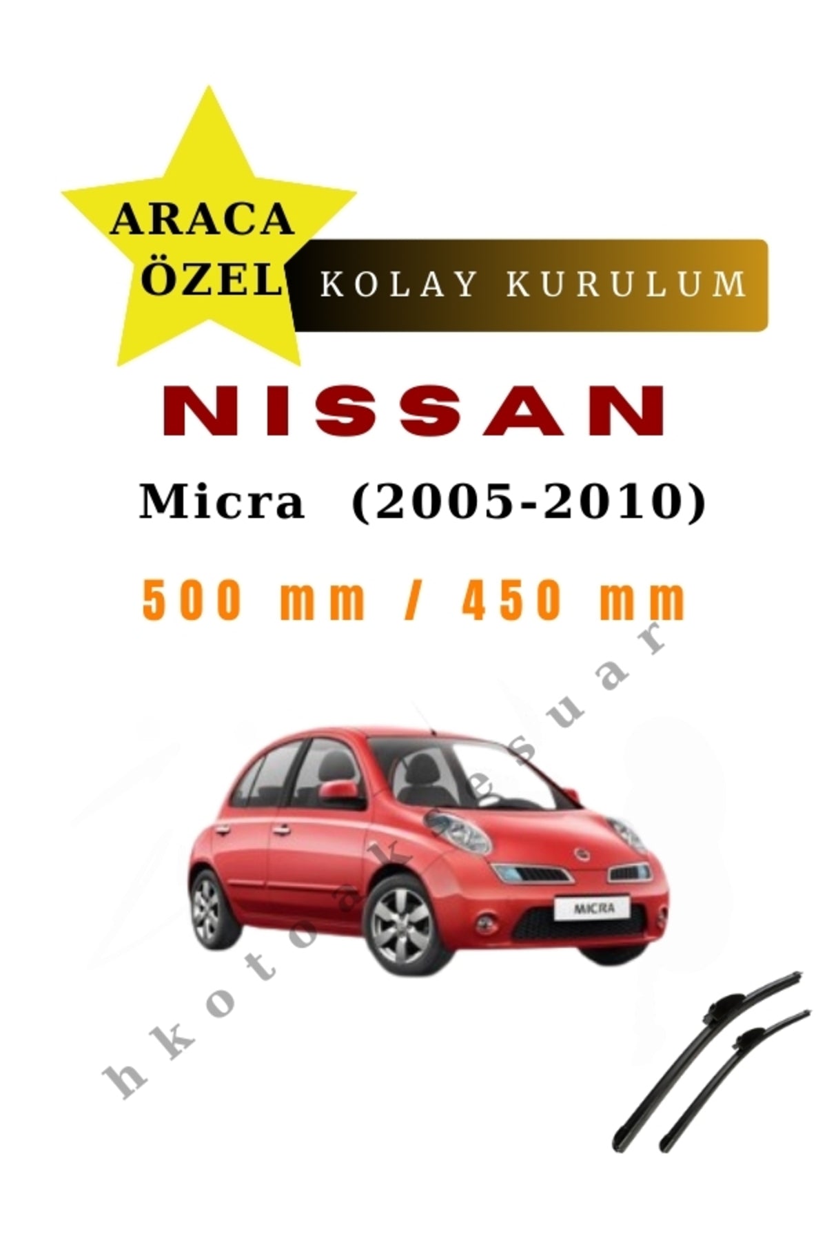 Nissan Micra (2005-2010) Fahrzeugspezifische Scheibenwischer vorne, zwei