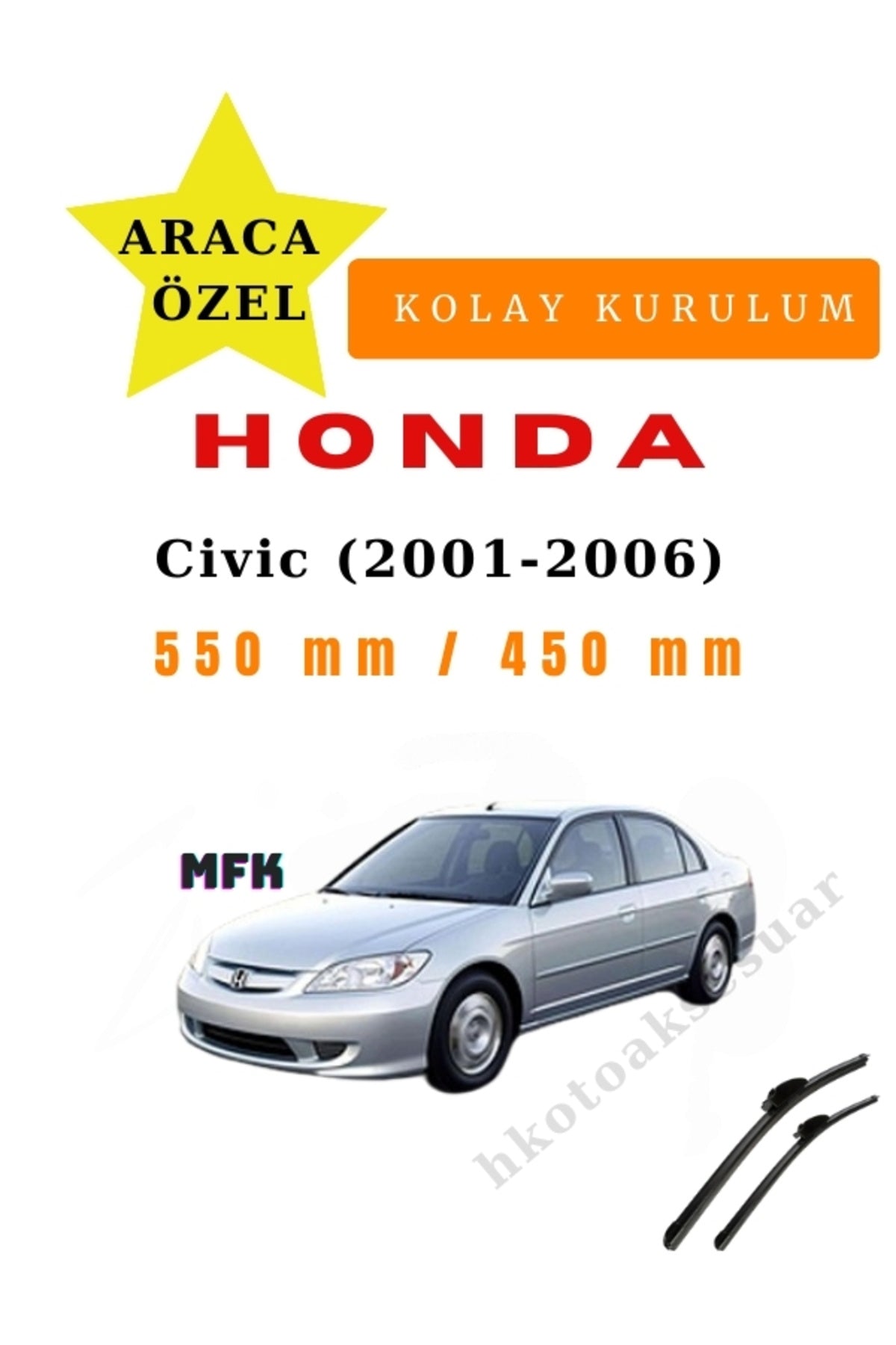 Honda Civic (2001-2006) Araca Özel Silecek