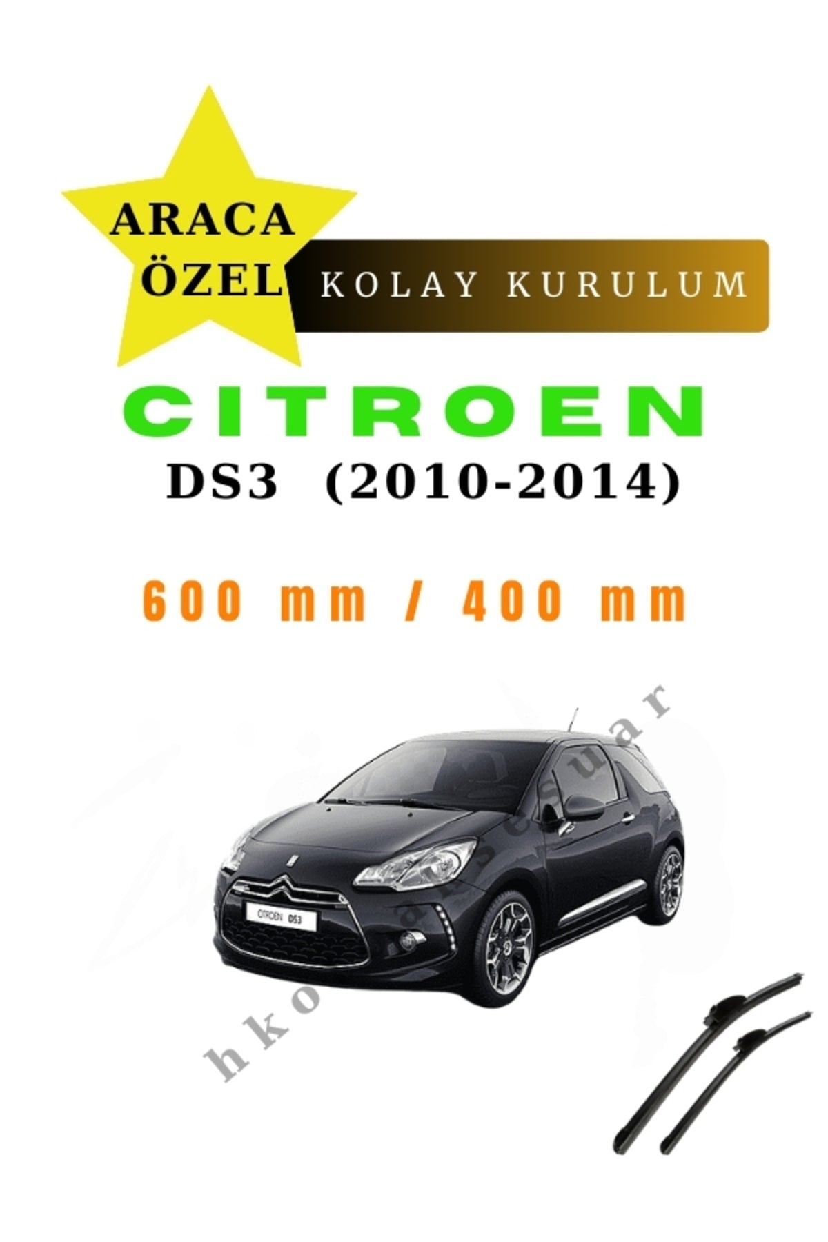 Citroen DS3 (2010-2014) Vehicle-Specific Wiper Blades - Front Pair
