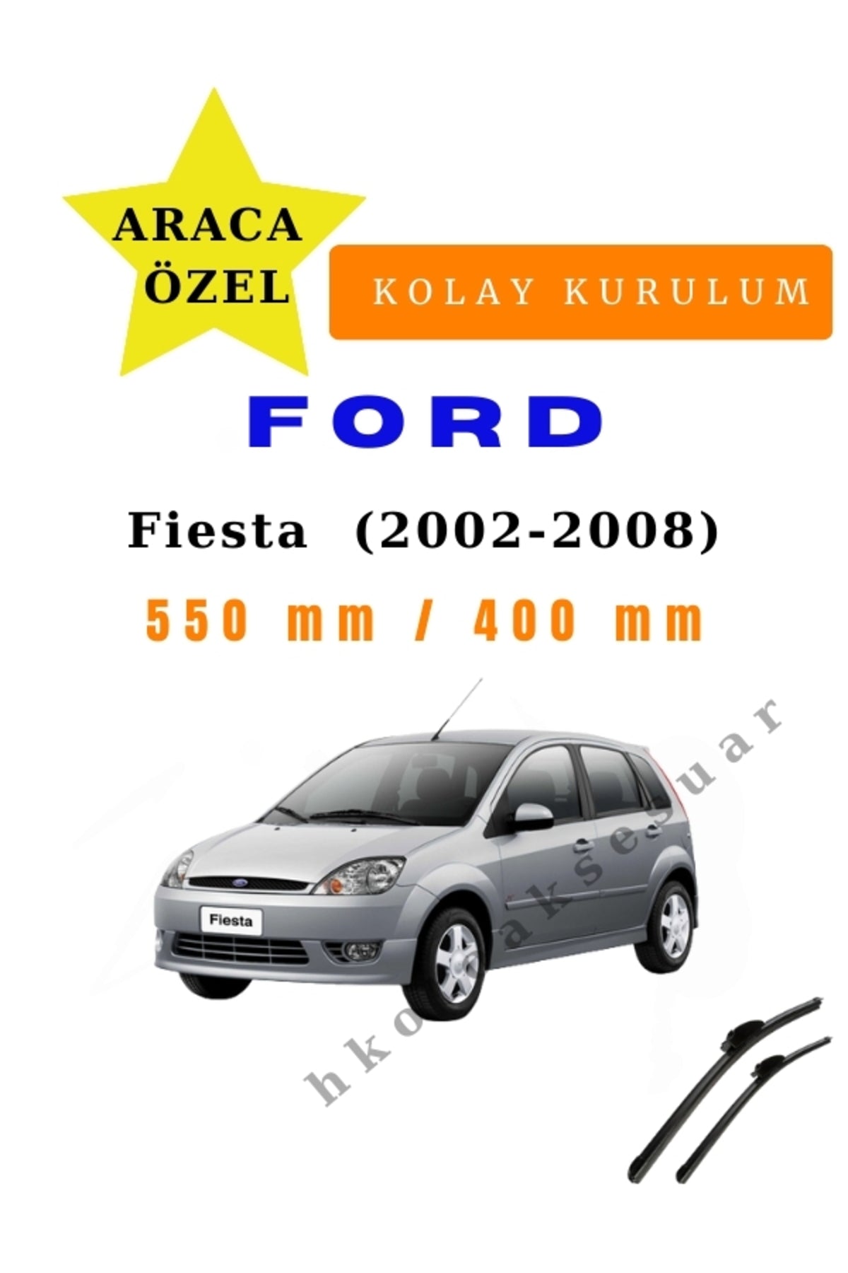 Ford Fiesta (2002-2008) Custom Wiper Blades Front Pair