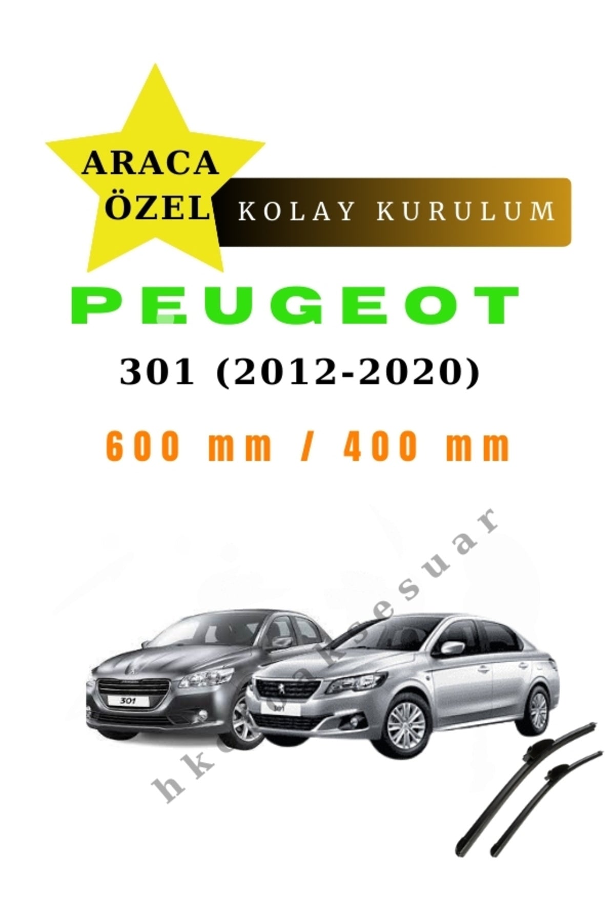Peugeot 301 (2012-2020) Araca Özel Sİlecek