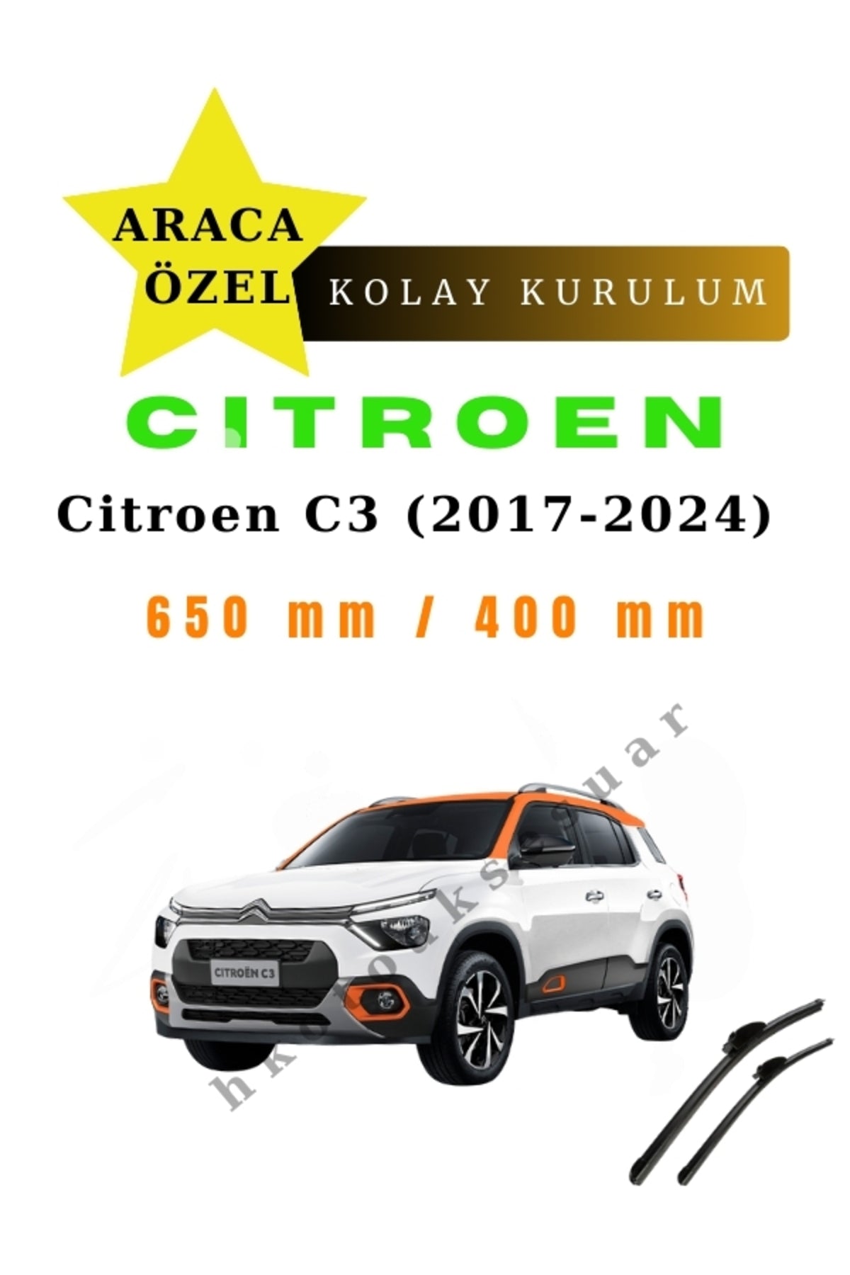 Citroen C3 (2017-2024) Vehicle-Specific Wiper Blades Front Pair