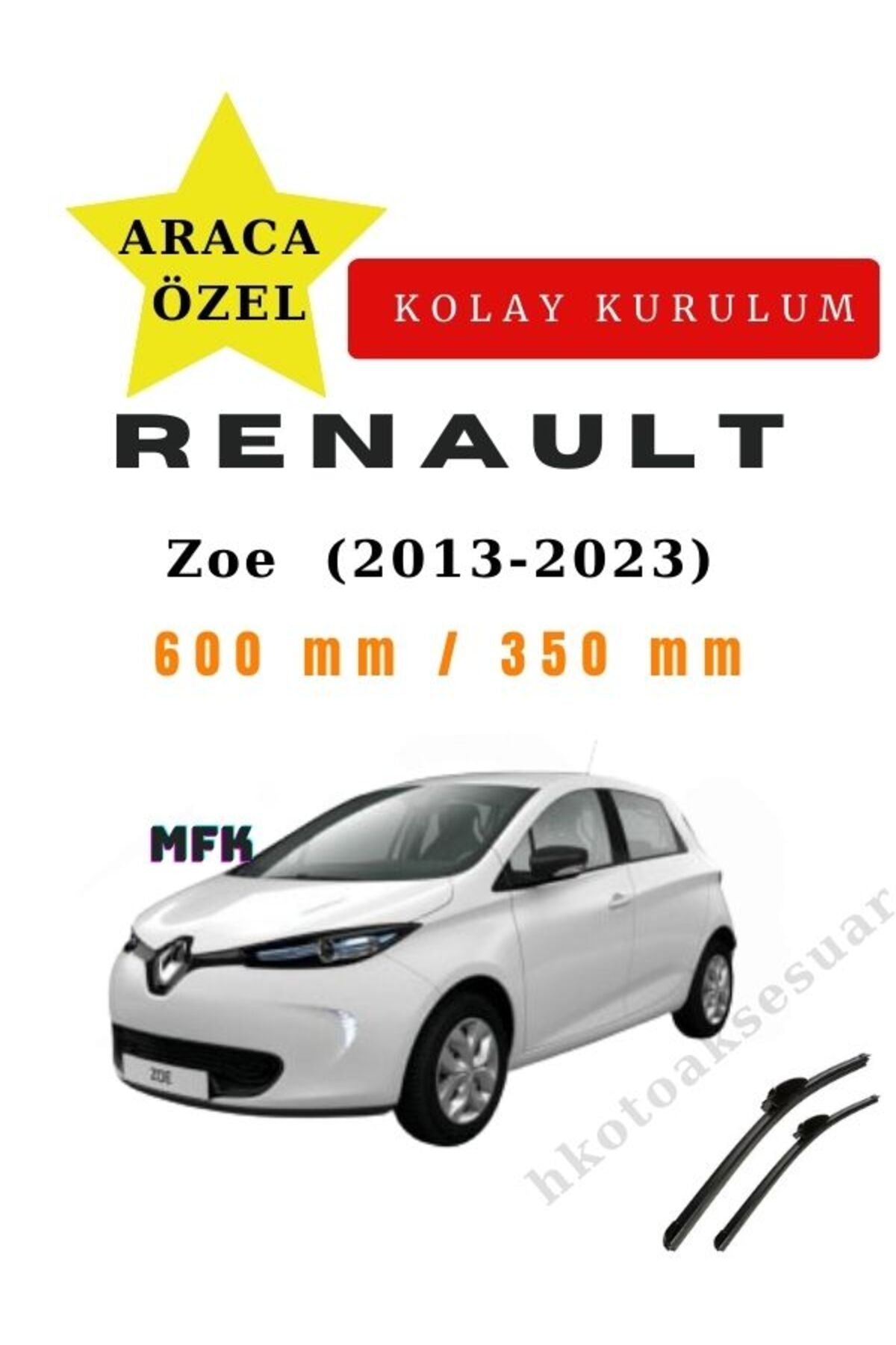 Renault Zoe (2013-2023) Fahrzeugspezifische Scheibenwischer Vorne Zwei