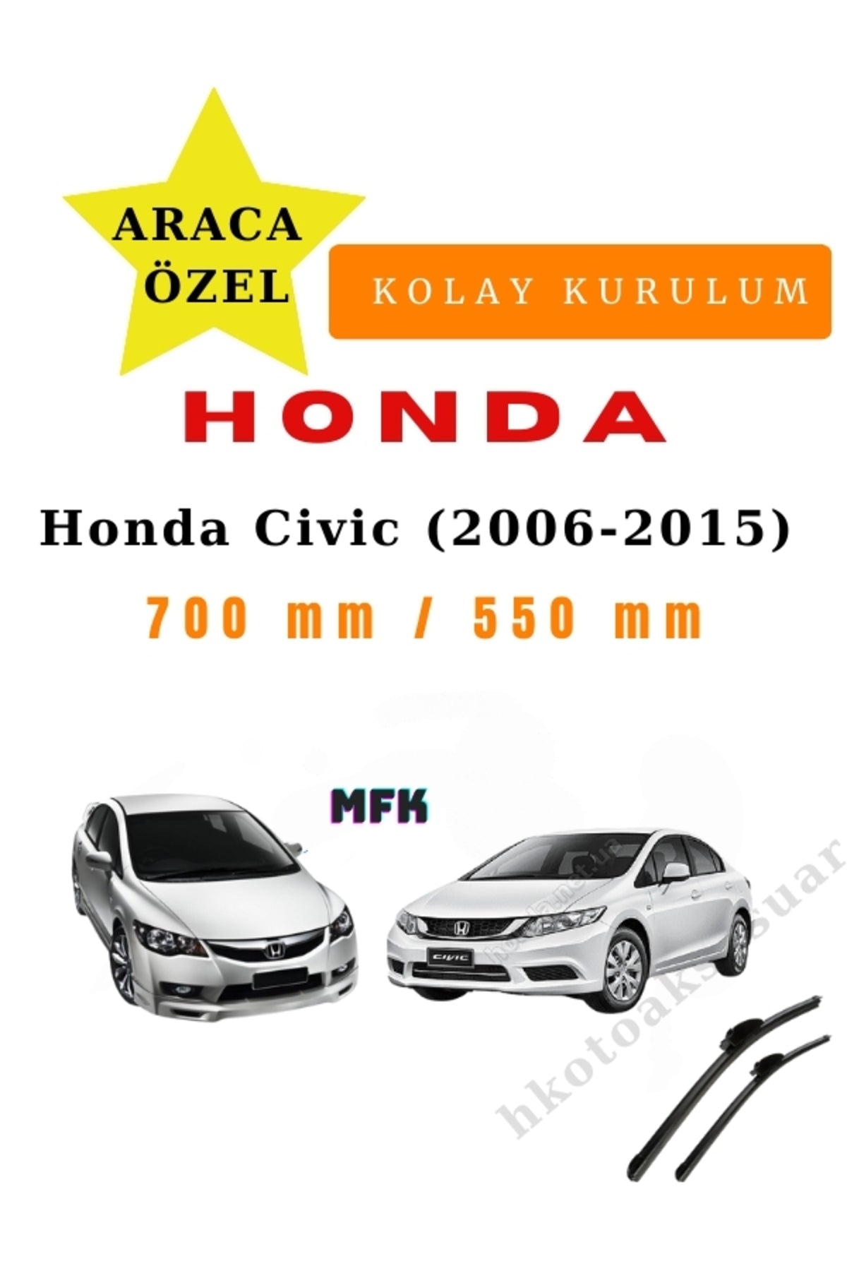 Honda Civic  (2006-2015) Araca Özel Sİlecek