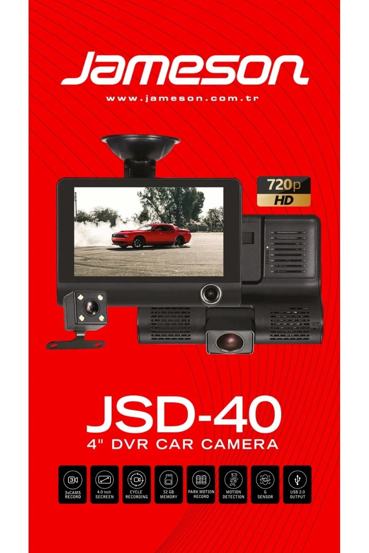 Araç İçi Kayıt Cihazı Jameson- JSD-40 - Araç iç Dış Kayıt DVR Kamera