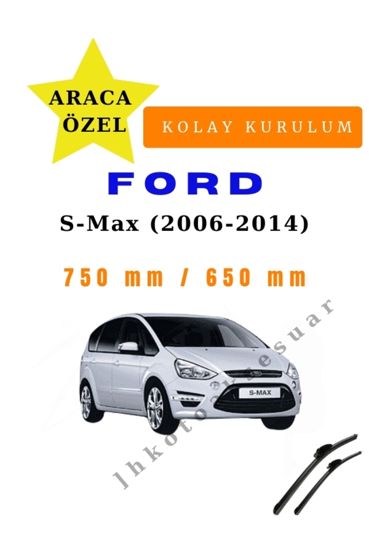Ford S-Max (2006-2014) Vehicle-Specific Front Wiper Blades (Set of Two)