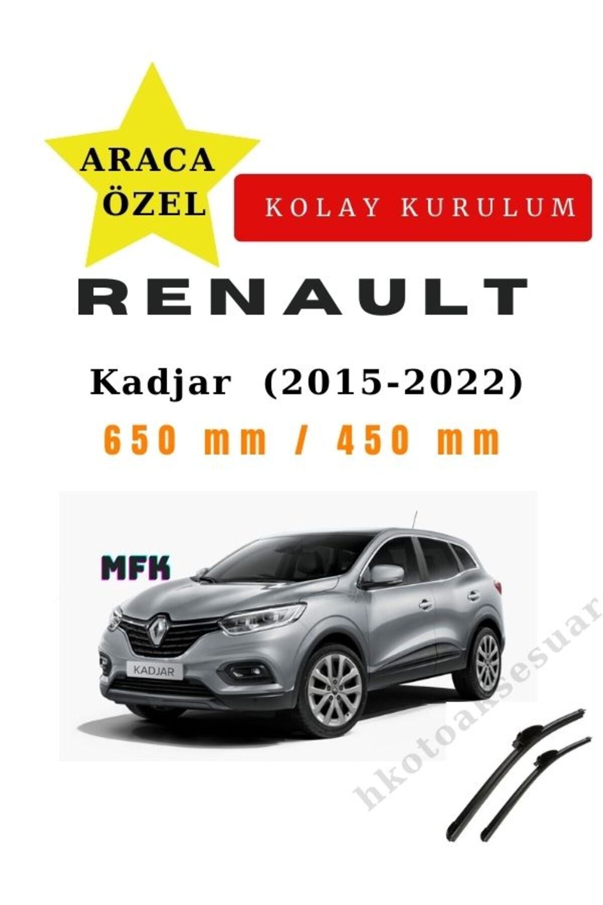 Renault Kadjar (2015-2022) Fahrzeugspezifische Scheibenwischer vorne zwei
