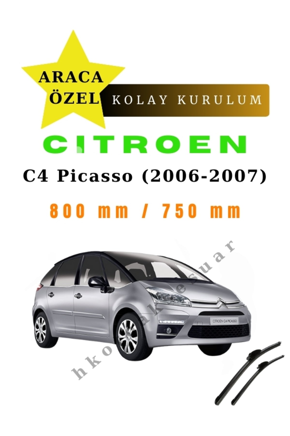 Citroen C4 Picasso (2006-2007) Fahrzeugspezifischer Scheibenwischer vorne zwei Stück