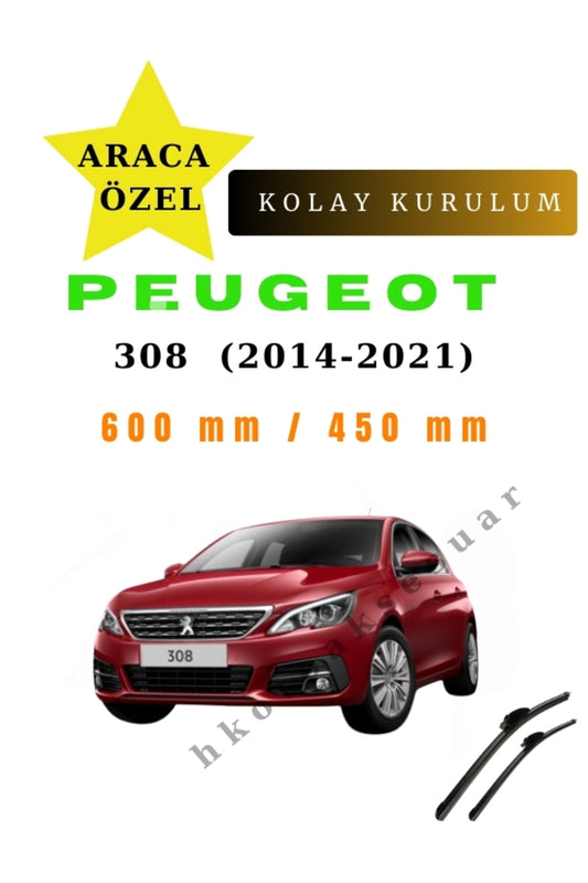 Peugeot 308 (2014-2021) Fahrzeugspezifische Scheibenwischer vorne (zwei Stück)