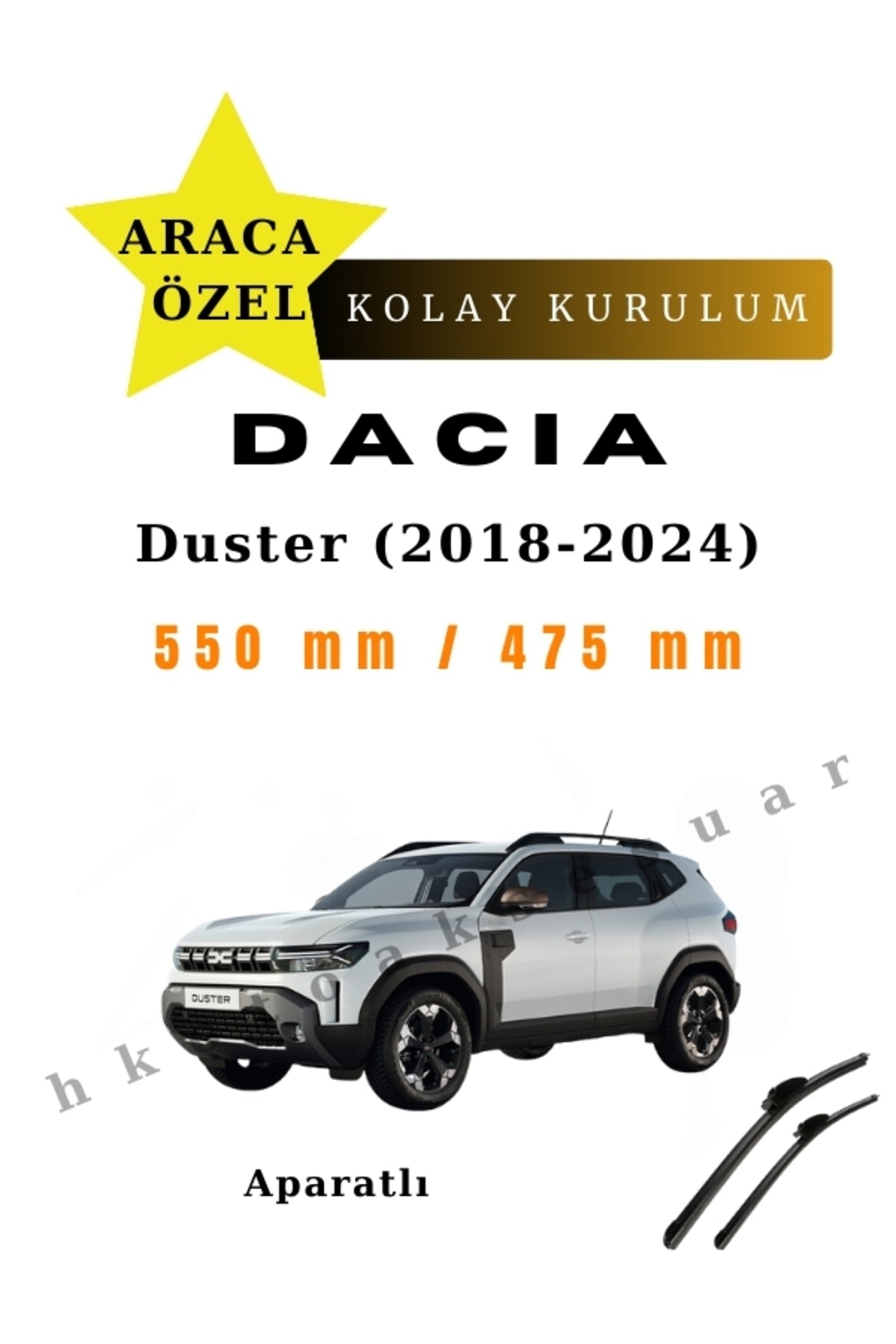 Dacia Duster (2018-2024) Vehicle-Specific Front Wiper Blades (Set of 2)