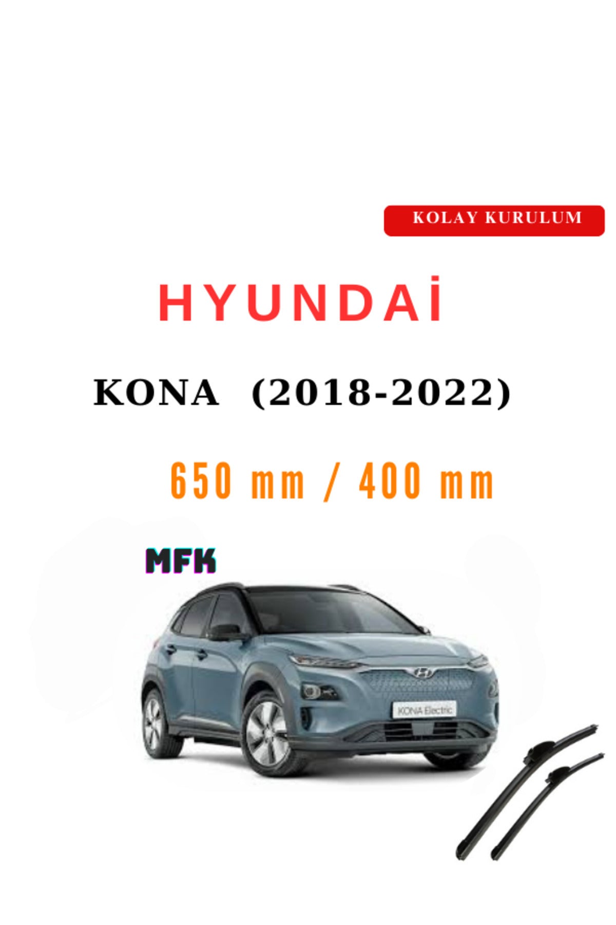 Hyundai Kona (2018-2022) Fahrzeugspezifische Scheibenwischer vorne, zwei Stück
