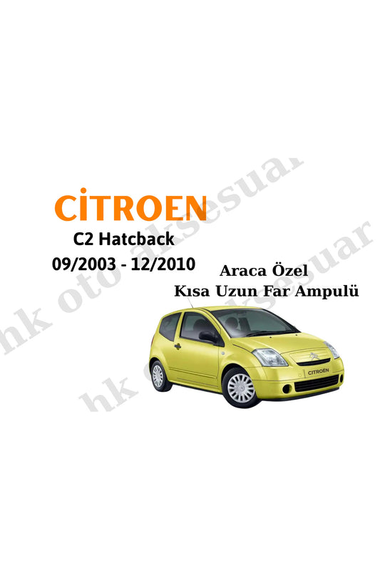 Citroen C2 Hatchback 09/2003 - 12/2010 High-Beam Low-Beam H4