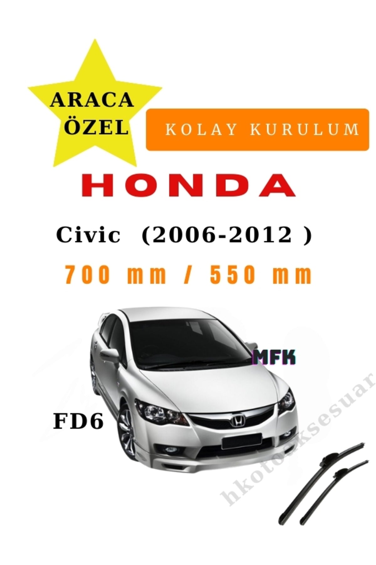 Honda Civic  (2006-2012 FD6) Araca Özel Sİlecek
