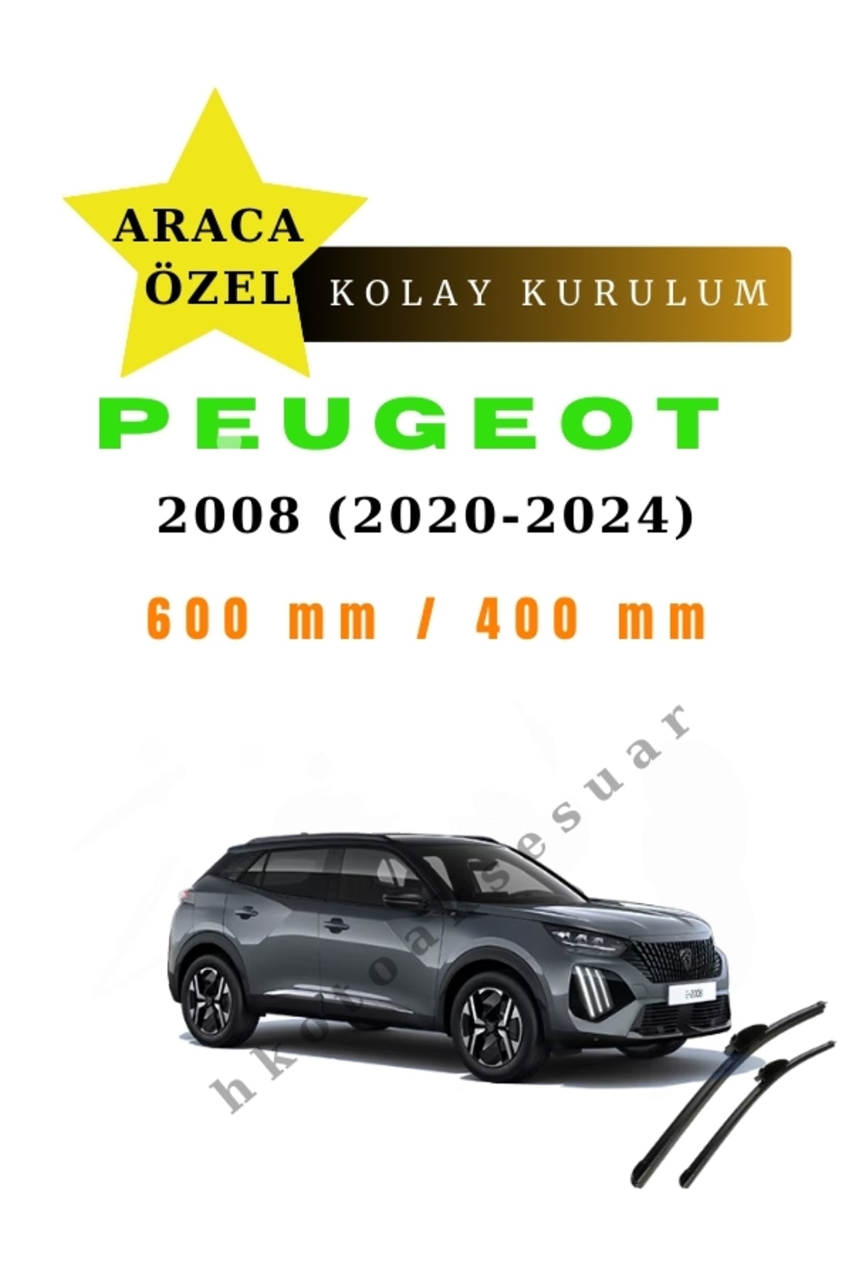 Peugeot 2008 (2020-2024) Araca Özel Silecek Ön iki