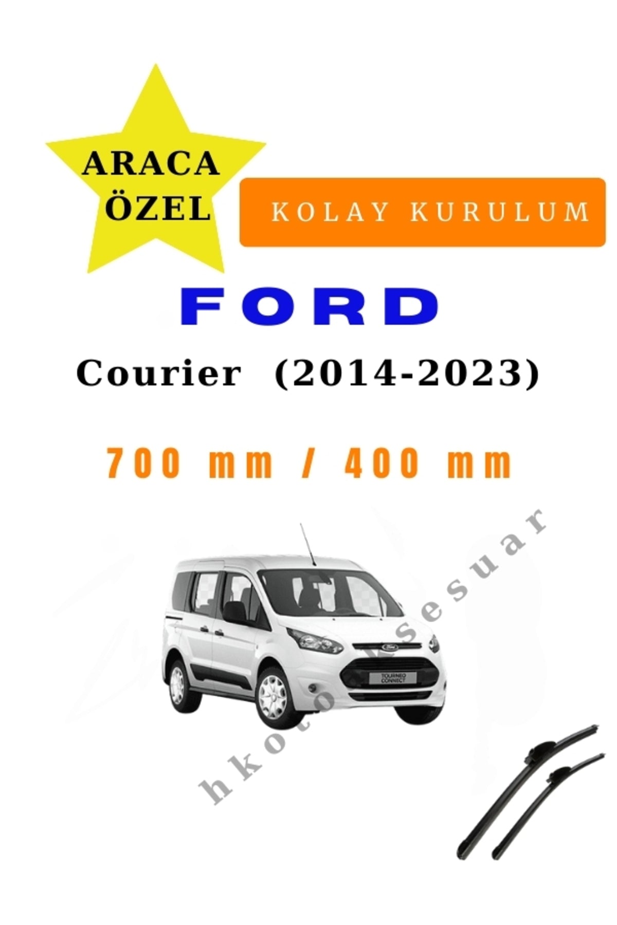Ford Courier (2014-2023) Araca Özel Silecek Ön iki