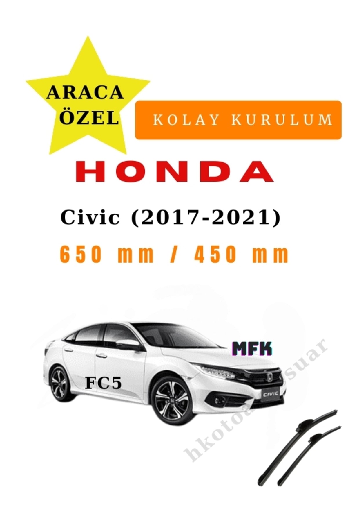 Honda Civic FC5 (2017-2021) Fahrzeugspezifische Scheibenwischer