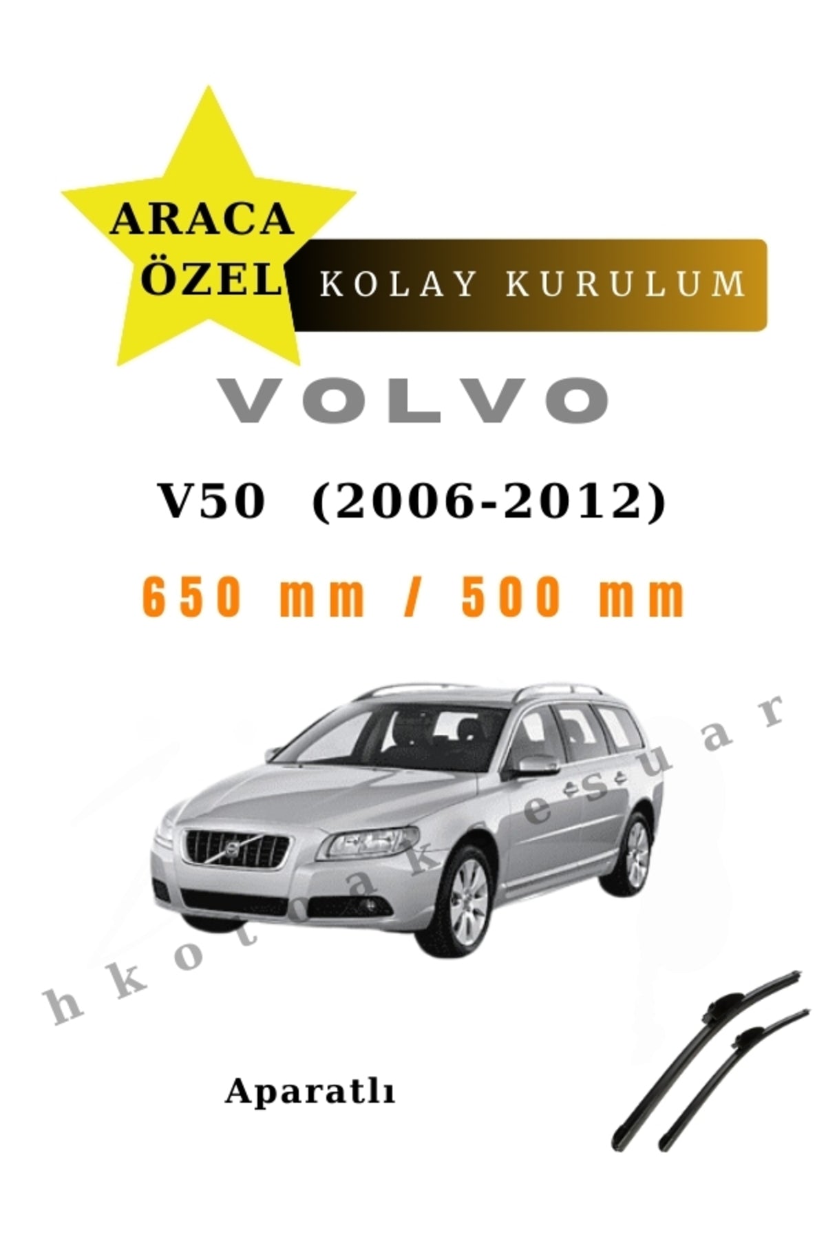 Volvo V50 (2006-2012) Vehicle-Specific Wiper Blades Front Pair