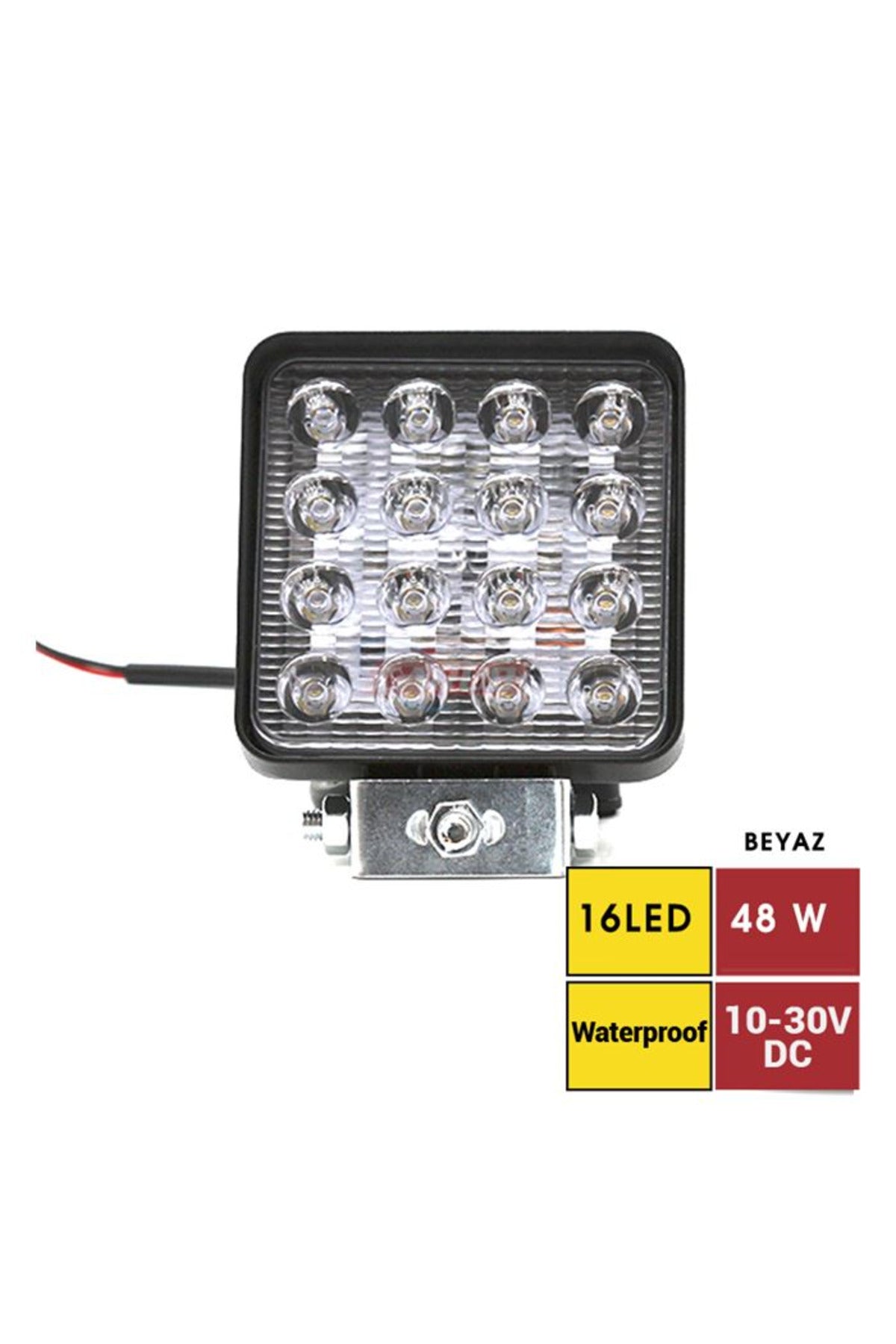 ARBEITSLEUCHTE 10-30V 48W 16 LED QUADRATISCH 12X10CM METALL AUTOZUBEHÖR PREMIUM