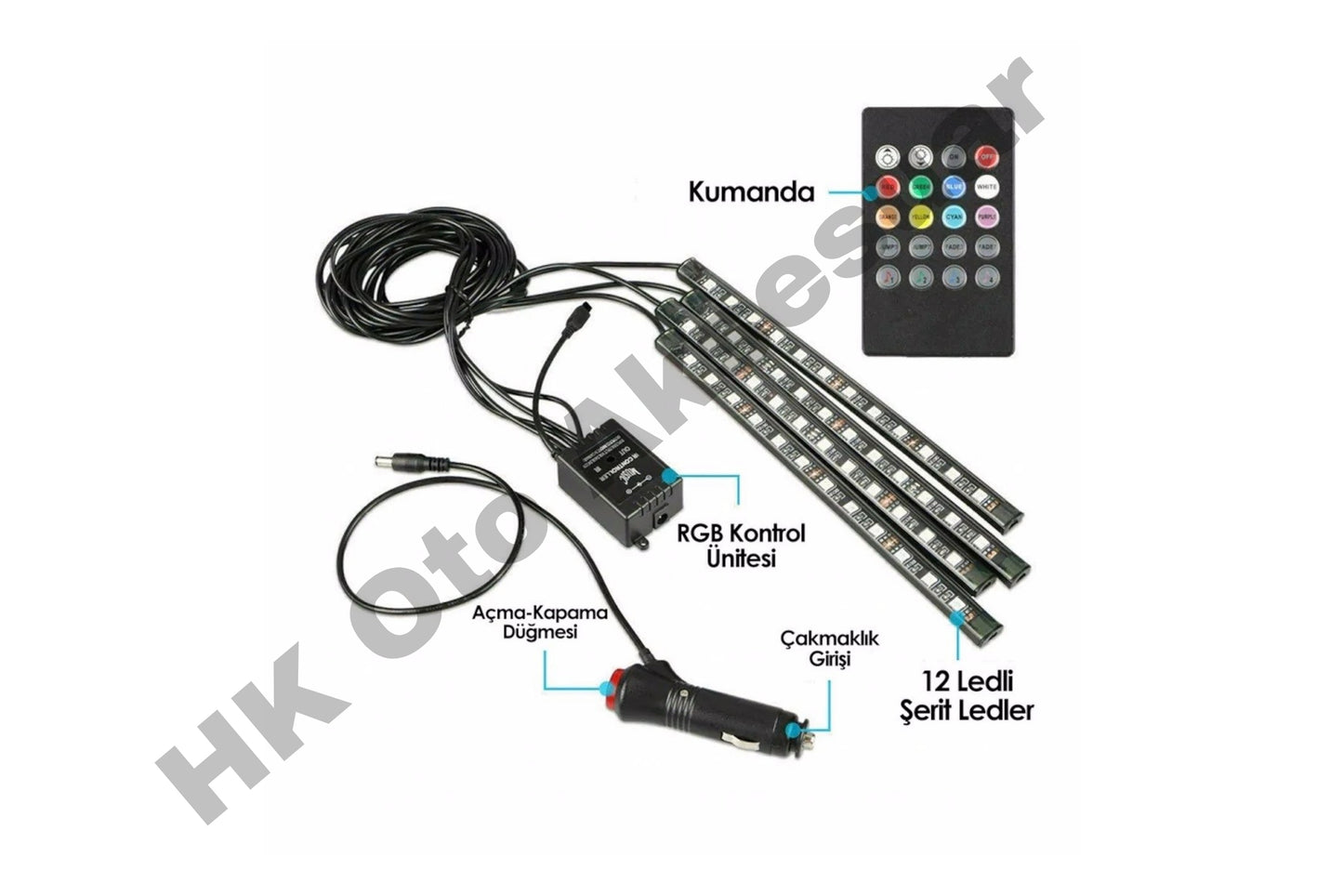 Auto Innenraum 4 Fußraum-LED-Beleuchtung Plug & Play