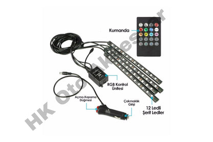 Auto Innenraum 4 Fußraum-LED-Beleuchtung Plug & Play